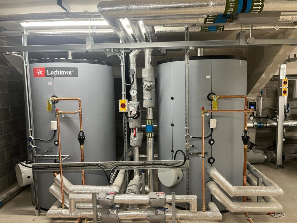 A water heater installed in a care home